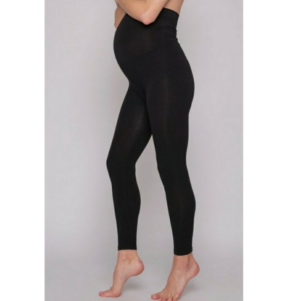 Seraphine | Tammy Over the Bump Black Bamboo Maternity Leggings Size Small